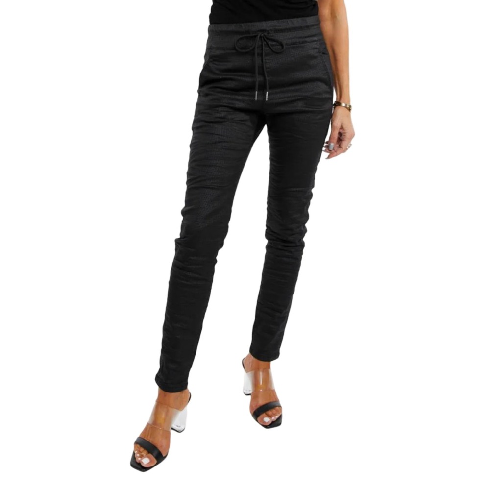 Bevy Flog Shely Pants Womens 29 Black Pull On Stretch Trousers